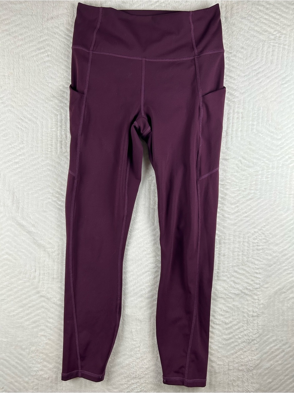 Fabletics High-Waist Plum Leggings with Side Pockets